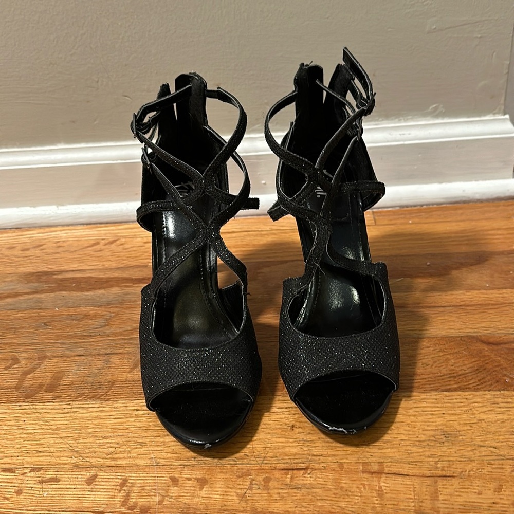 Sparkly black heels